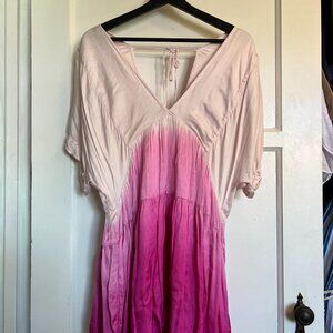 Free people Ballet pink fuchsia ombré babydoll dress size M